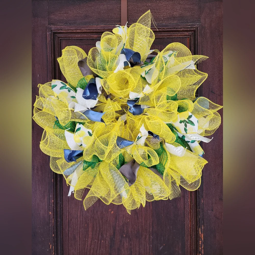 Yellow and Green Lemon Wreath